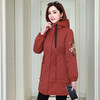 保暖显瘦，绣花重工夹棉外套中长款收腰连帽HR-MSYK677-1 商品缩略图0