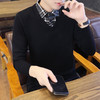 春秋冬季假两件毛衣男潮流衬衫领帅气针织打底衫秋装有带领上衣服YCL-248*2503 商品缩略图5