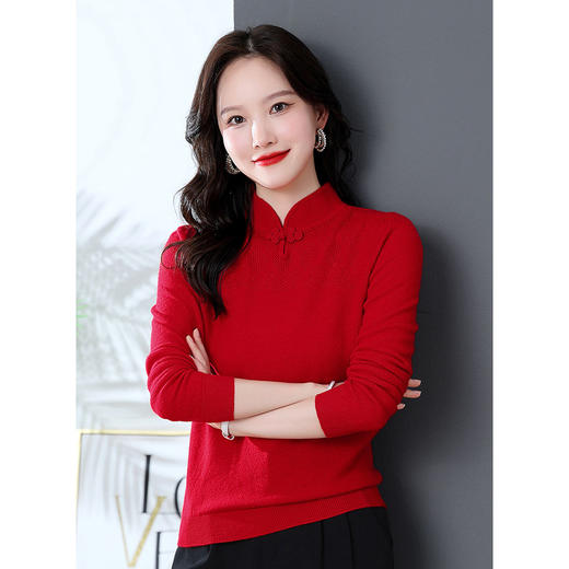 100纯羊毛本命年毛衣时尚内搭打底羊毛衫CC-108-91007 商品图5