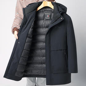 2022冬季新款中老年羽绒棉服连帽男中长款爸爸装加厚休闲中年外套WMM-9902