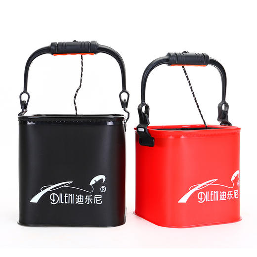 带绳打水桶钓鱼折叠桶 网盖手提鱼桶 装鱼桶带网桶渔具 xv21 商品图1