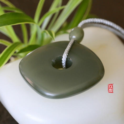 和田玉（青玉-无结构）挂件--玉璧37.30g 商品图3