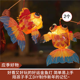 【应季好物】新年春节元旦手工diy金鱼灯（彩印款）2个