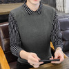 春秋冬季假两件毛衣男潮流衬衫领帅气针织打底衫秋装有带领上衣服YCL-248*2503 商品缩略图0