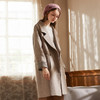 欧芮儿驼色翻领毛呢外套女冬装2024年时尚气质简约慵懒风长款大衣 商品缩略图0