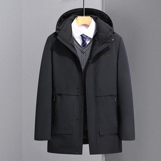2022冬季新款中老年羽绒棉服连帽男中长款爸爸装加厚休闲中年外套WMM-9902 商品图1