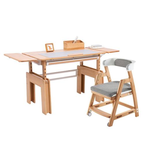 2平米mikids系列儿童学习桌纯实木德国进口榉木可升降桌椅套装 商品图6