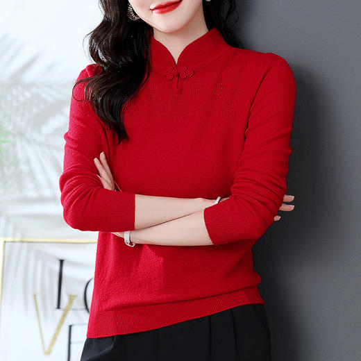 100纯羊毛本命年毛衣时尚内搭打底羊毛衫CC-108-91007 商品图2