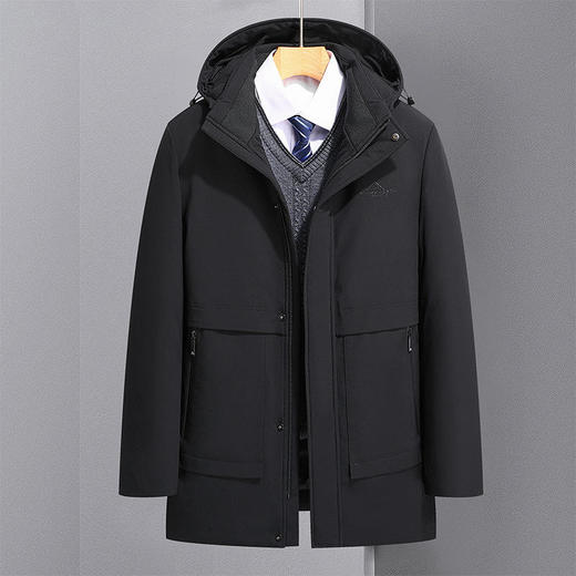 2022冬季新款中老年羽绒棉服连帽男中长款爸爸装加厚休闲中年外套WMM-9902 商品图3
