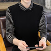 春秋冬季假两件毛衣男潮流衬衫领帅气针织打底衫秋装有带领上衣服YCL-248*2503 商品缩略图2