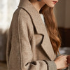 欧芮儿驼色翻领毛呢外套女冬装2024年时尚气质简约慵懒风长款大衣 商品缩略图2