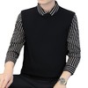 春秋冬季假两件毛衣男潮流衬衫领帅气针织打底衫秋装有带领上衣服YCL-248*2503 商品缩略图4