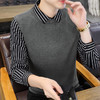 春秋冬季假两件毛衣男潮流衬衫领帅气针织打底衫秋装有带领上衣服YCL-248*2503 商品缩略图9