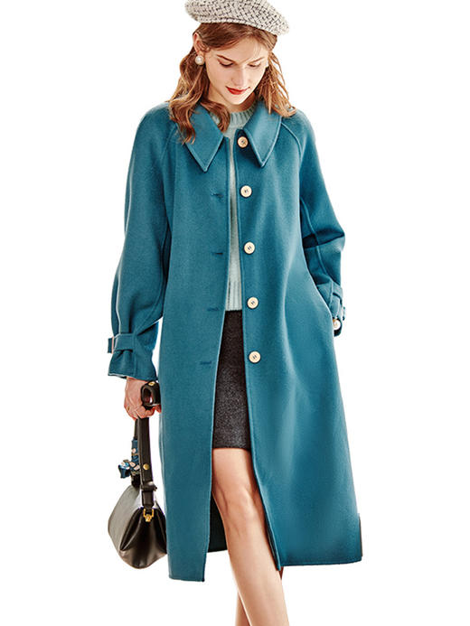 欧芮儿毛呢外套女中长款宽松2021年新款气质时尚大衣洋气厚外套 商品图3