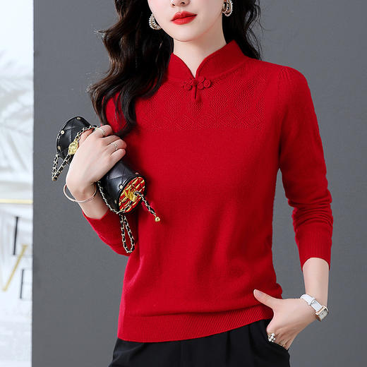 100纯羊毛本命年毛衣时尚内搭打底羊毛衫CC-108-91007 商品图0