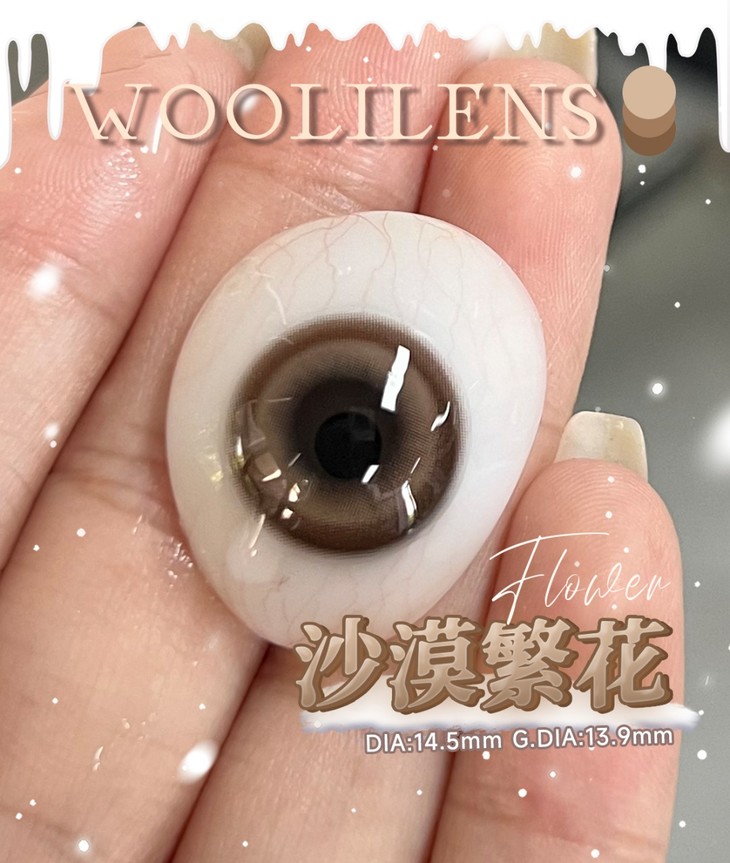 Woolilens半年抛隐形眼镜 沙漠繁花14.5mm 一副/2片-VVCON美瞳网6