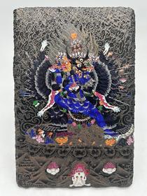 石板画唐卡-大威德金刚（蓝）