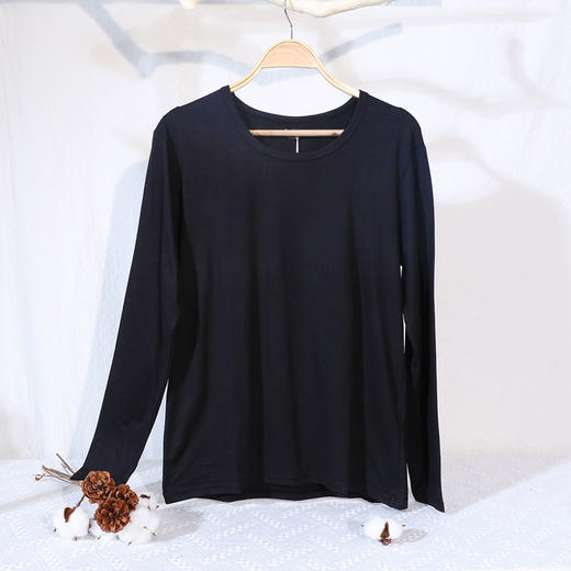 【59元1套，99元2套】黑色水汇棉坊男士保暖套头套装-6223510 商品图1