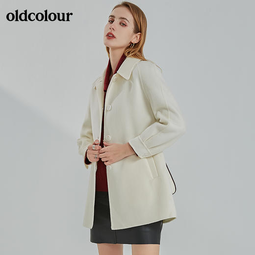 oldcolour2021冬季新款气质百搭时尚中长款手工羊绒大衣N41155132 商品图2