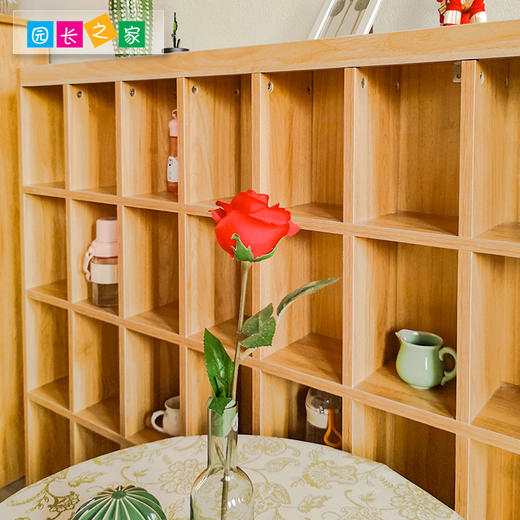 28格水杯一体架幼儿园小空间木制简约落地水杯一体架 商品图1