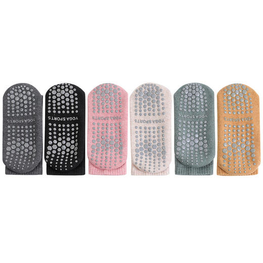 新款长筒瑜伽袜子防滑专业女长款普拉提袜中筒毛圈-M仓 商品图4