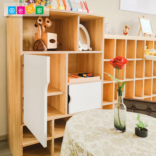 欧式双开门陈列收纳一体柜幼儿园阅读区简约双开门陈列收纳一体柜 商品图1