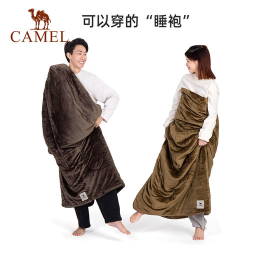 骆驼户外露营睡袋成人冬季加厚防寒大人保暖旅行便携式珊瑚绒睡袋 1J32266863 商品图1
