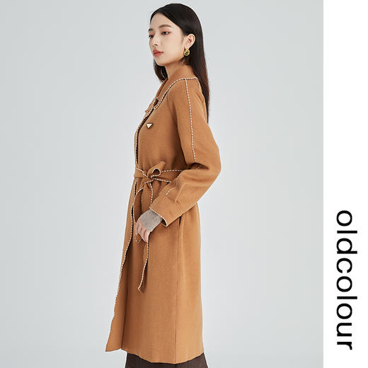 oldcolour2022冬季新款高端气质赫本风长款双面毛呢大衣外套女 商品图4