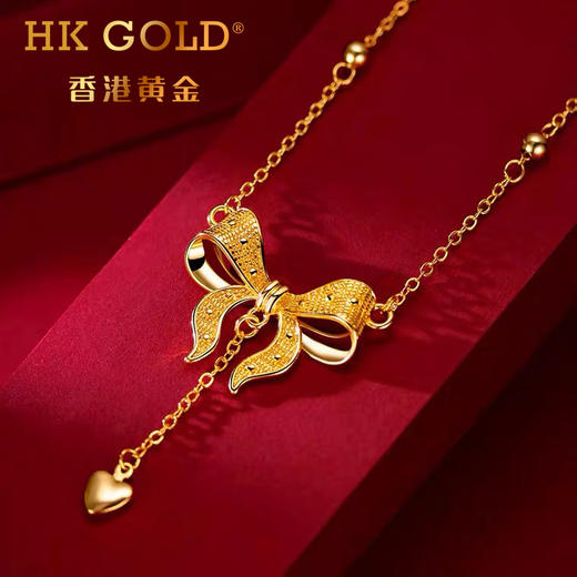 HK GOLD/香港黄金 古法沙金吊坠/项链系列 商品图2