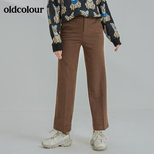 oldcolour2021冬季新款时尚气质休闲百搭阔腿裤女N44073428 商品图1