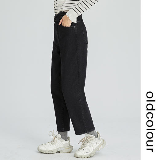 oldcolour2022年冬季新款通勤时尚宽松直筒水洗牛仔长裤 商品图1
