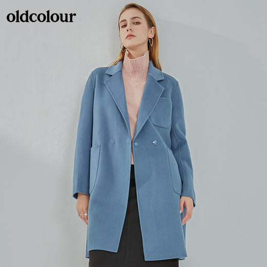 oldcolour2021冬季新款时尚气质修身百搭手工羊毛大衣N42156209 商品图1