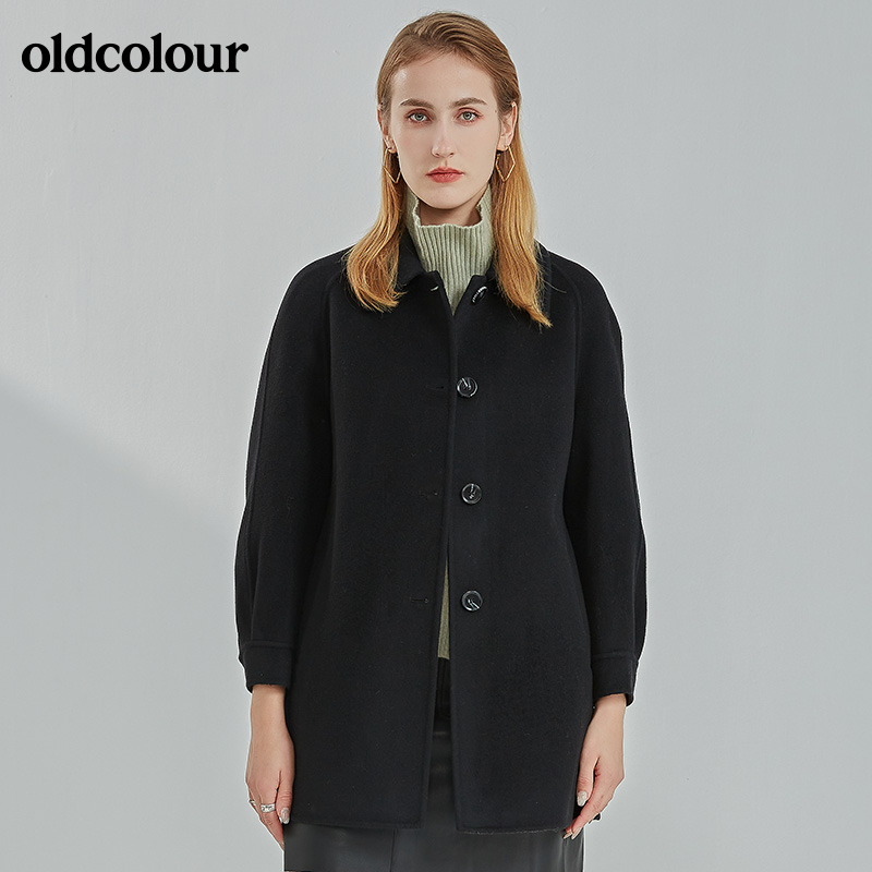 oldcolour2021冬季新款气质百搭时尚中长款手工羊绒大衣N41155132