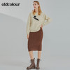 oldcolour2021冬季新款时尚勾花简约百搭毛织半身裙N44064466 商品缩略图4