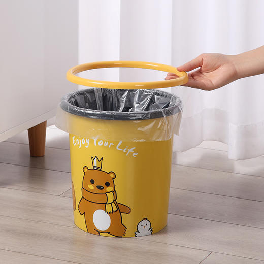 美丽雅卡通小熊创意印花垃圾桶 商品图5