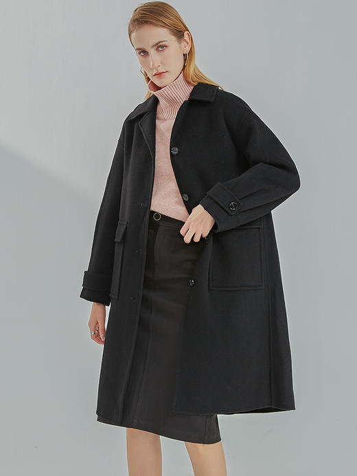 oldcolour2021冬季新款时尚气质修身百搭长款手工呢大衣N42156214 商品图0