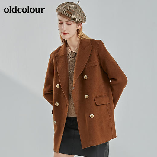 oldcolour2021冬季新款时尚高端修身显瘦西装毛呢外套N43155145 商品图2