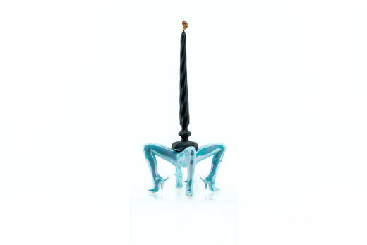 蓝色亮光幻彩四足烛台 商品图2