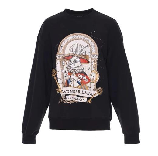 黑色兔子手绘新氧棉卫衣 商品图3