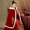 TZW-AXR-冬季新款新娘结婚中式毛领披肩连帽短款汉服斗篷暖 商品缩略图2