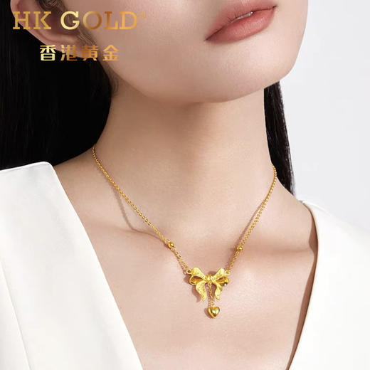 HK GOLD/香港黄金 古法沙金吊坠/项链系列 商品图0