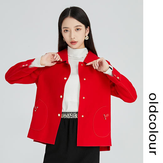 oldcolour2022冬季时尚通勤手工呢料短外套女GN41154901 商品图4