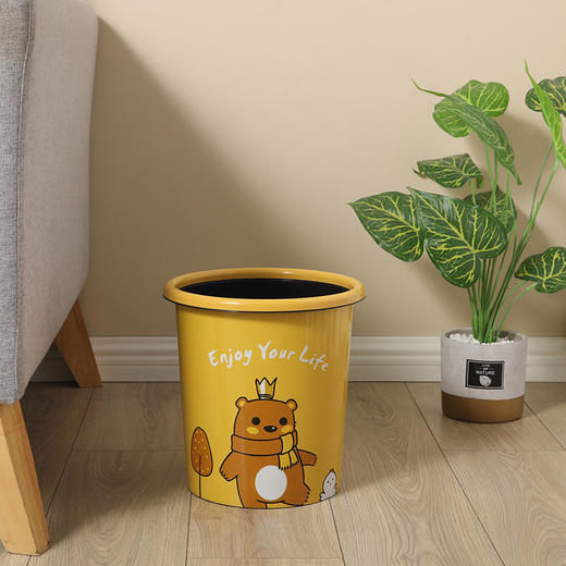 美丽雅卡通小熊创意印花垃圾桶 商品图6