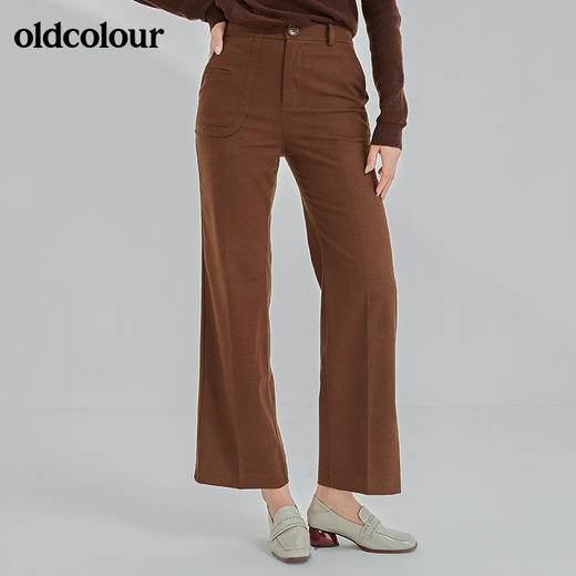 oldcolour2021冬季新款气质百搭高腰显瘦微喇休闲裤N41073153 商品图2