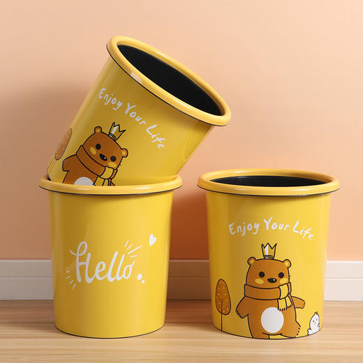 美丽雅卡通小熊创意印花垃圾桶 商品图4