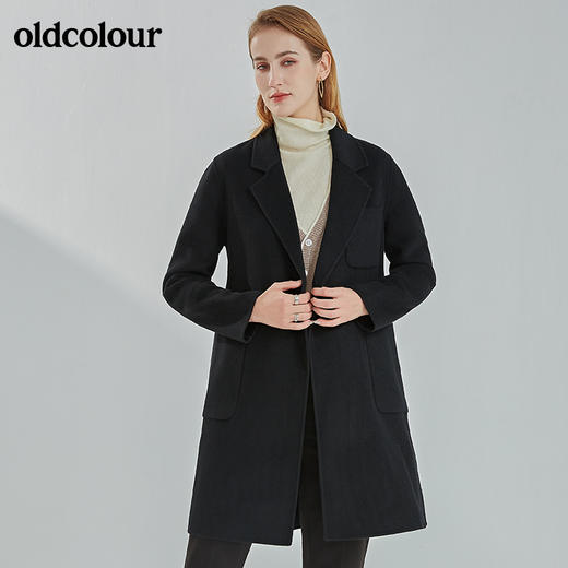 oldcolour2021冬季新款时尚气质修身百搭手工羊毛大衣N42156209 商品图4