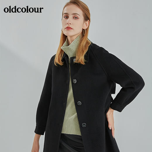 oldcolour2021冬季新款气质百搭时尚中长款手工羊绒大衣N41155132 商品图3