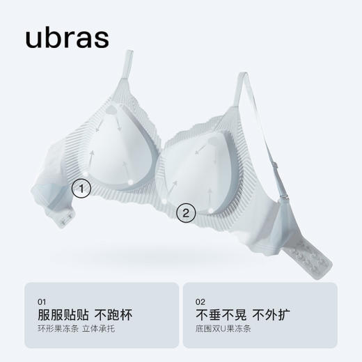 【测试商品，拍下不发货】ubras小凉风小花漾隐力撑无尺码固定杯背勾文胸UU1112031 商品图1