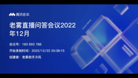 2022年12月老雾直播问答会议