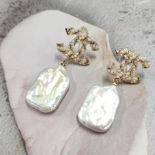 巴洛克珍珠耳坠-方形 商品图0